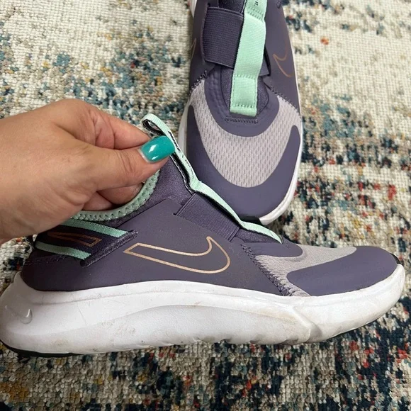 Nike Sneakers in Purple and Green with Slip-On Design and High Collar - Picture 3 of 7